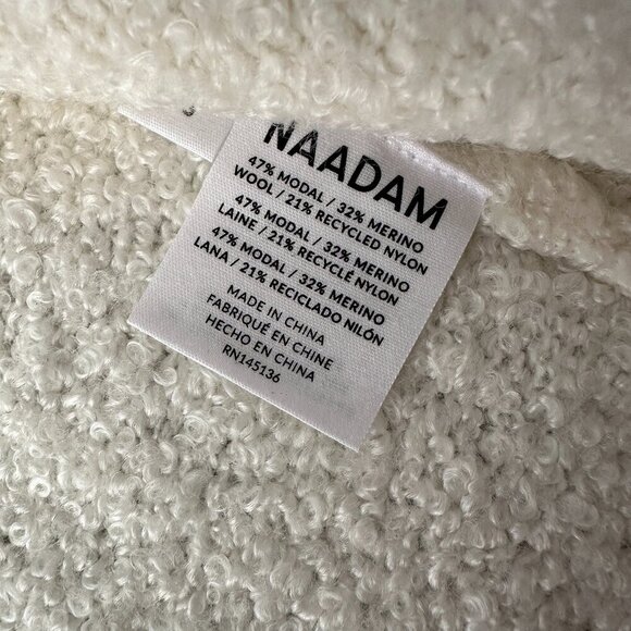NWT Naadam Luxe Boucle Knit Cardigan Sweater Merino Wool Women's XS White - Picture 5 of 7